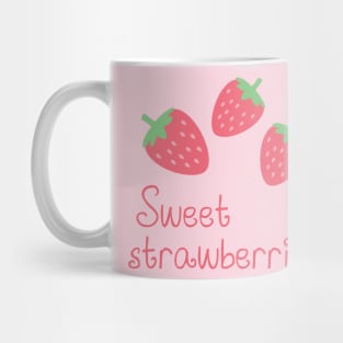 Sweet Strawberries Kawaii Cute Strawberry Pink Mug